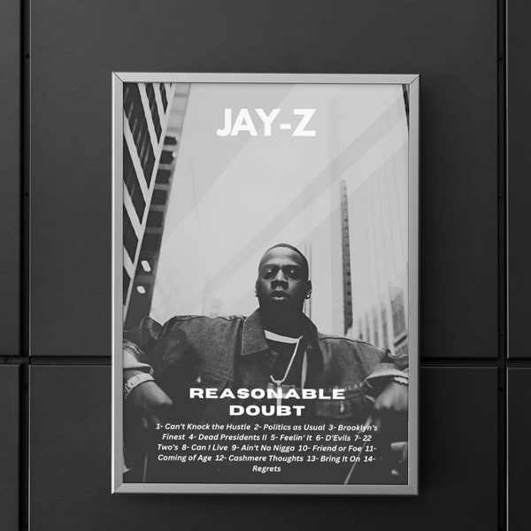 JAY-Z | JAY-Z Poster | JAY-Z Album Poster | Reasonable Doubt Album Poster | Wall Art