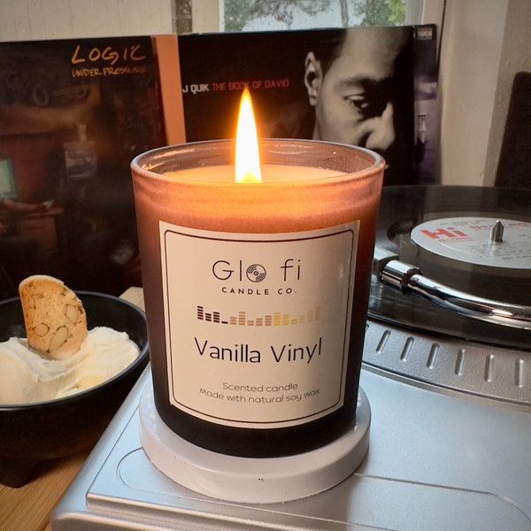 10 oz Soy Wax Candle | Vanilla Vinyl | Hand Poured