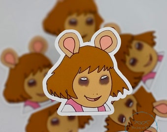 Tired D.W || Arthur || single sticker || student life || 90's|| Retro || TV show