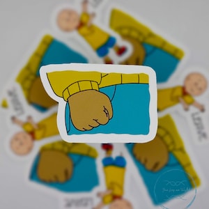 面白いアーサーのステッカー || アーサーの拳のミーム || シングルステッカー || 学生生活 || 90年代 || レトロ || テレビ番組