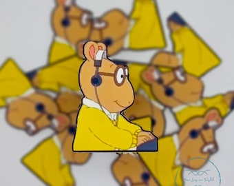 Funny Arthur Headphones || single matte sticker || Arthur || Iconic scene || 90's nostalgia || Retro || Unique gift