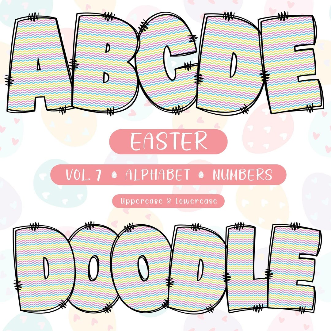 Easter Doodle Alphabet Clipart: Vol. 7 PNG Bundle (digital Download) - Etsy