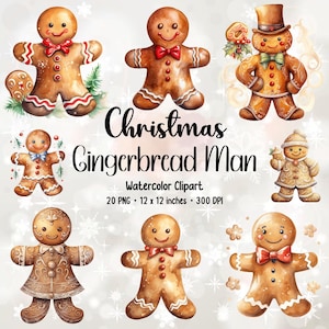 Christmas Gingerbread Man | Cute Gingerbread | Clipart Bundle | Christmas Gingerbread | Gingerbread PNG | PNG Bundle | Christmas Clipart