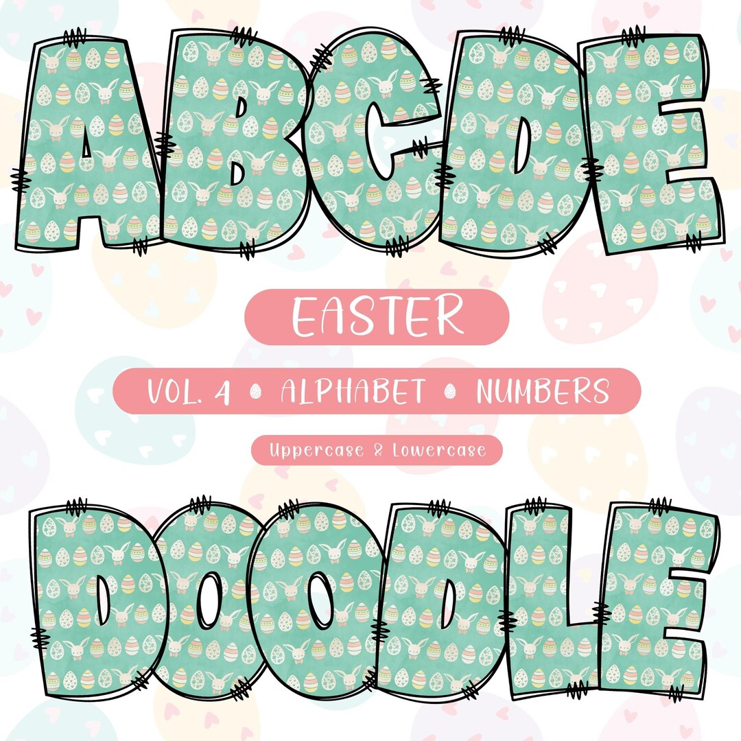 Easter Doodle Alphabet Clipart: Vol. 4 PNG Bundle (digital Download) - Etsy