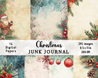 Vintage Christmas Junk Journal Pages: Holiday Ephemera (Digital Download)