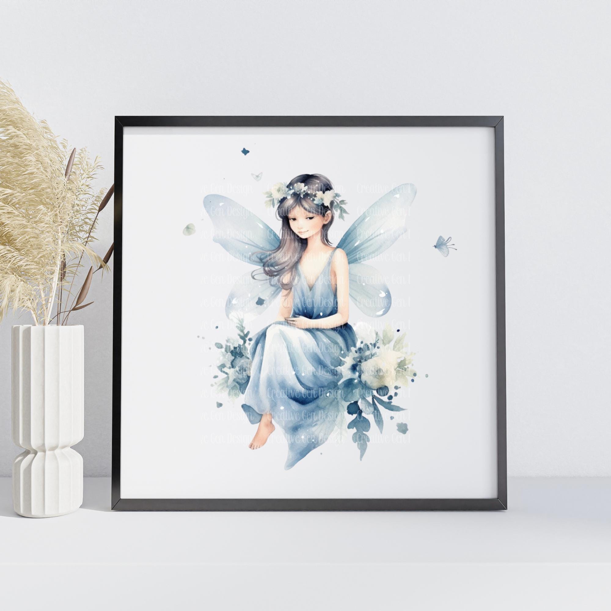 Watercolor Cute Fairies | Cute Fairy Clipart | Clipart Bundle | Nursey ...