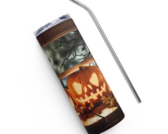 Spooky Jack-O-Lantern Stainless steel tumbler