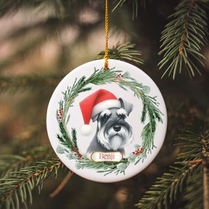 Miniature Schnauzer Ornament, Personalized Ornament, Pet Ornament, Dog Ornament, Ceramic Ornament, Personalized Gift, Christmas Gift