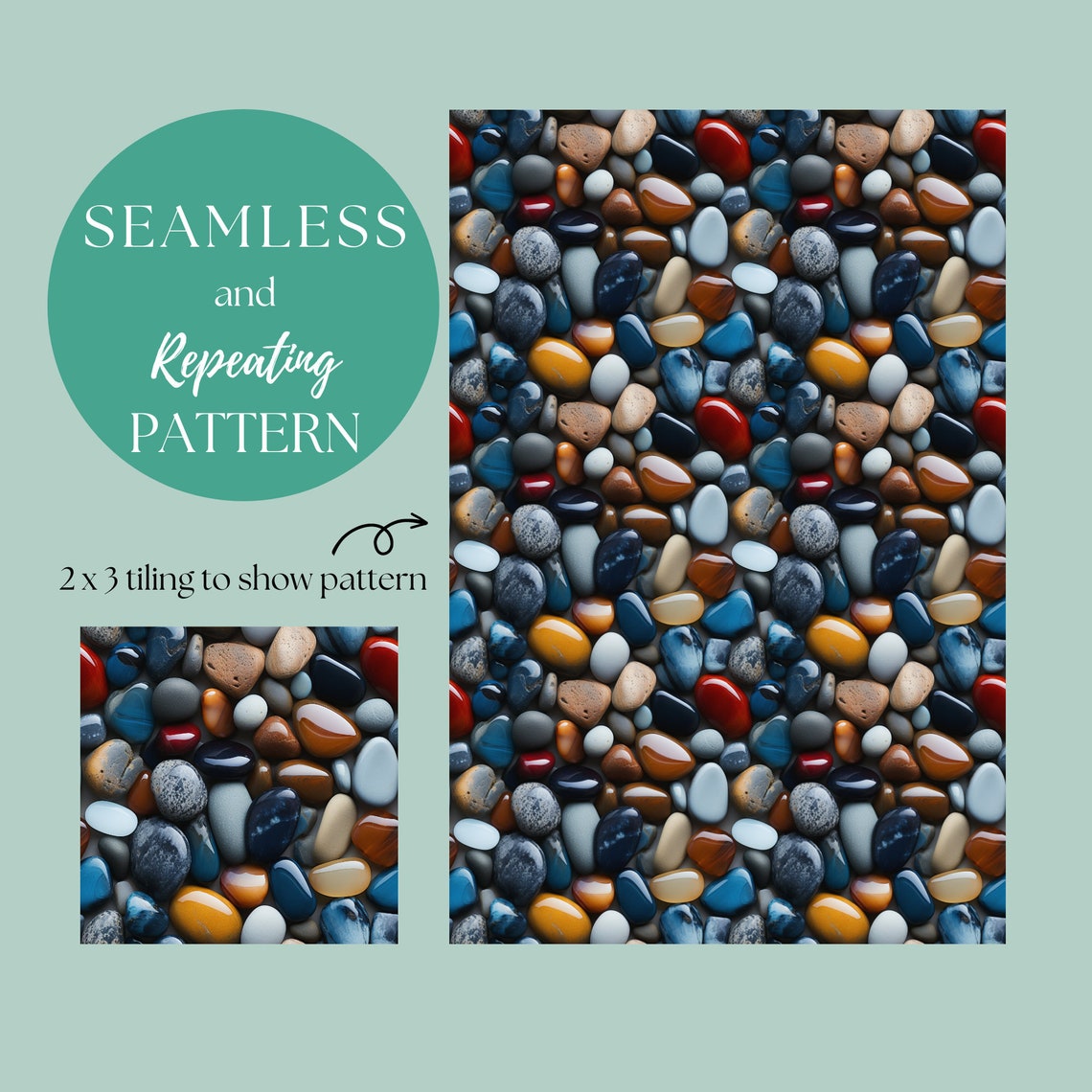 Scrapbooking Rocks Polished Rocks Digital Paper Seamless | 4 Designs | 12x12in ...