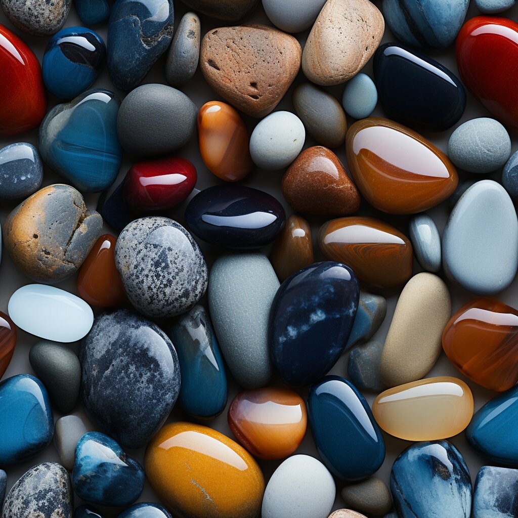 Ppainted Rocks Digital Polished Rocks Digital Paper Seamless | 4 Designs | 12x12in ...