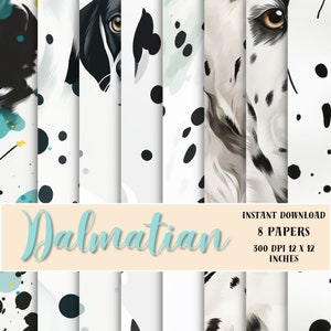 Dalmatian Dog Spots Digital Paper - Unique Designs for Dalmatian Dog Lovers, Scrapbooking & Card Making Supplies