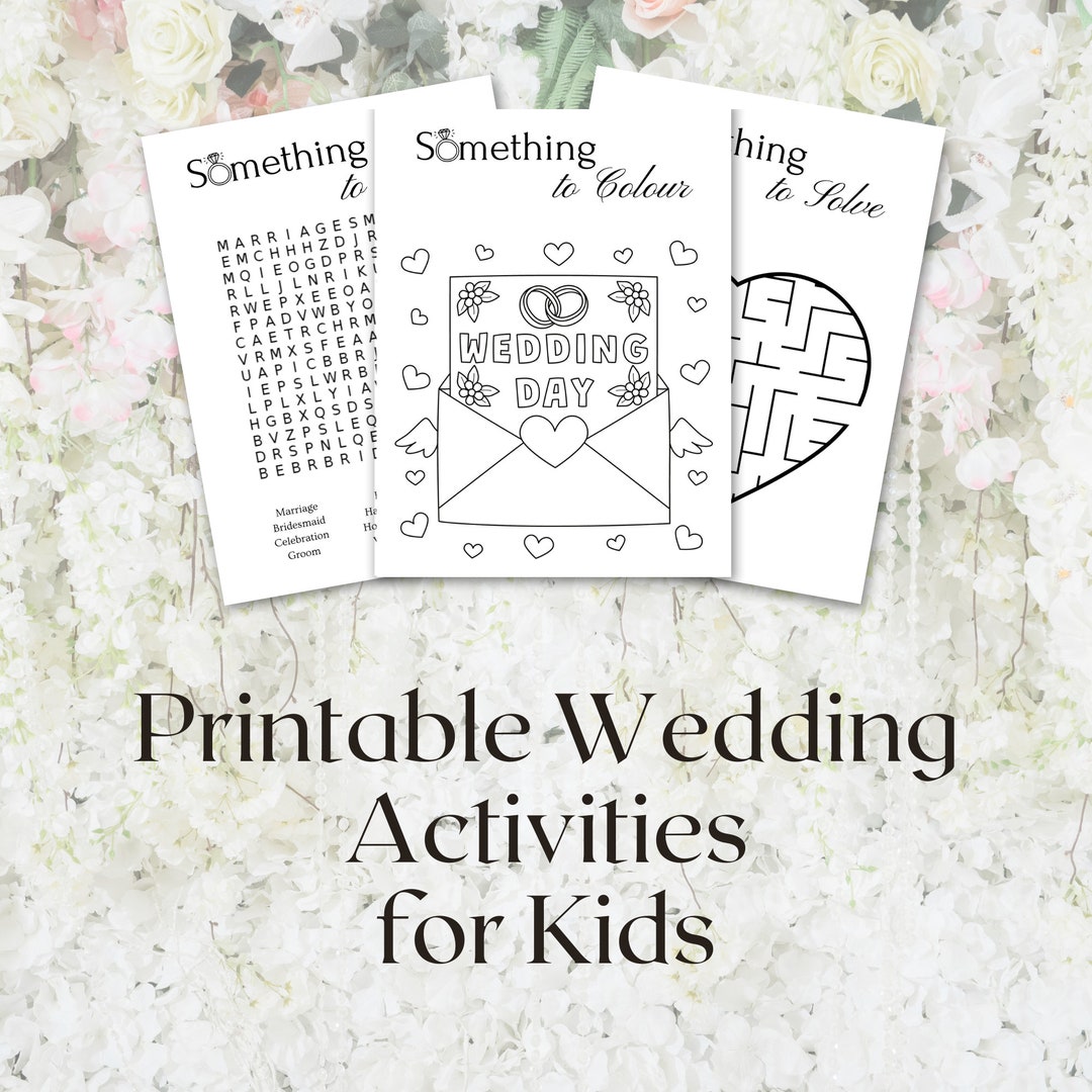Wedding Activities for Kids | Printable Wedding Activity Kit for Kids - Etsy