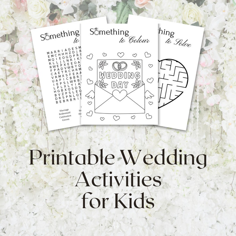 Wedding Activities for Kids | Printable Wedding Activity Kit for Kids - Etsy