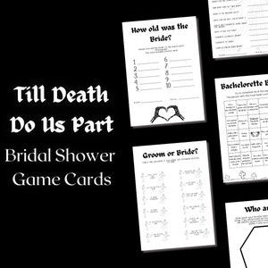 Braut oder sterben | Bis der Tod uns scheidet | Thema Henne & Brautparty Spiele | Junggesellinnenabschied | 10 Spiele Bündel | Druckbare Spiel Karten |