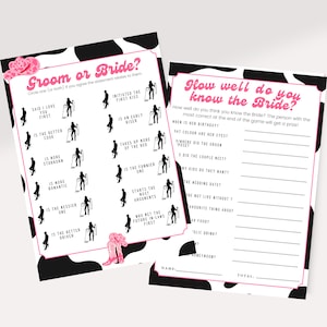 Cowboy Theme Hen & Bridal Shower Party Games | Bachelorette Party | 10 Game Bundle | Printable Game Cards | Instant Download | Print at Home