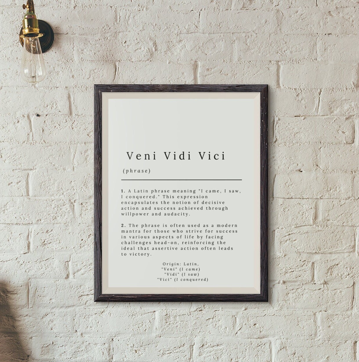 Veni, Vidi, Vici - Dictionary Definition | Poster