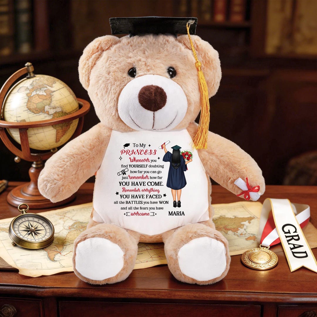 Graduation Beae Custom Graduation Bear Go Confidently Quote Gift Class of 2026 ...
