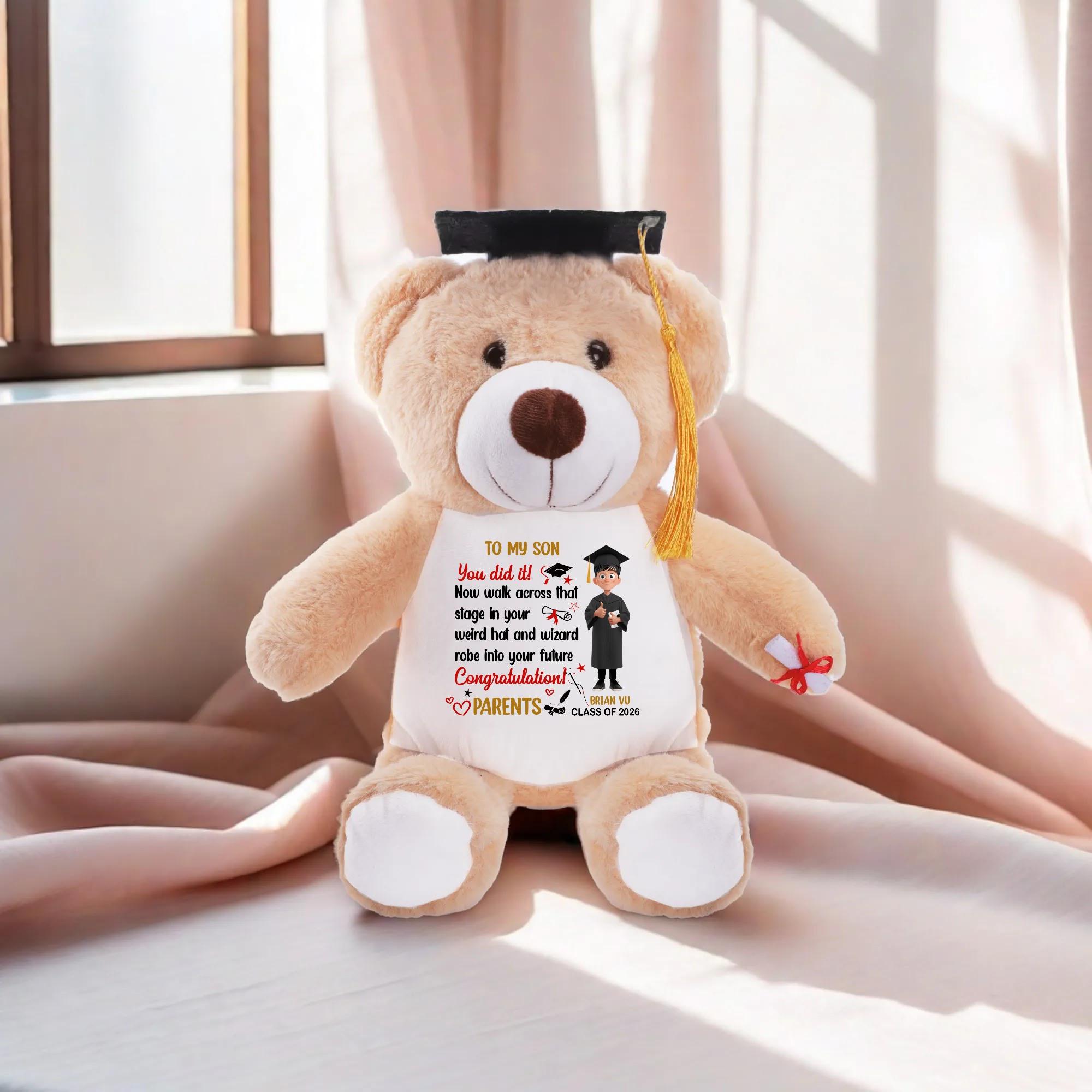 Class of 2026 High School Graduate Bear to Son Unique Personalized ...