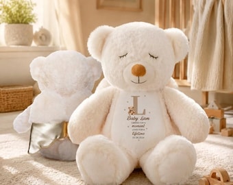 Guardian Angel Teddy Bear Plush Toy, Baby Loss Memorial Keepsake Gift, Miscarriage Infant Loss Stuffed Animal Personalized Bear