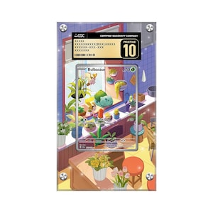 Bulbasaur - 143/142 - Estuche protector de cartas con ilustraciones extendidas de Pokémon CGC