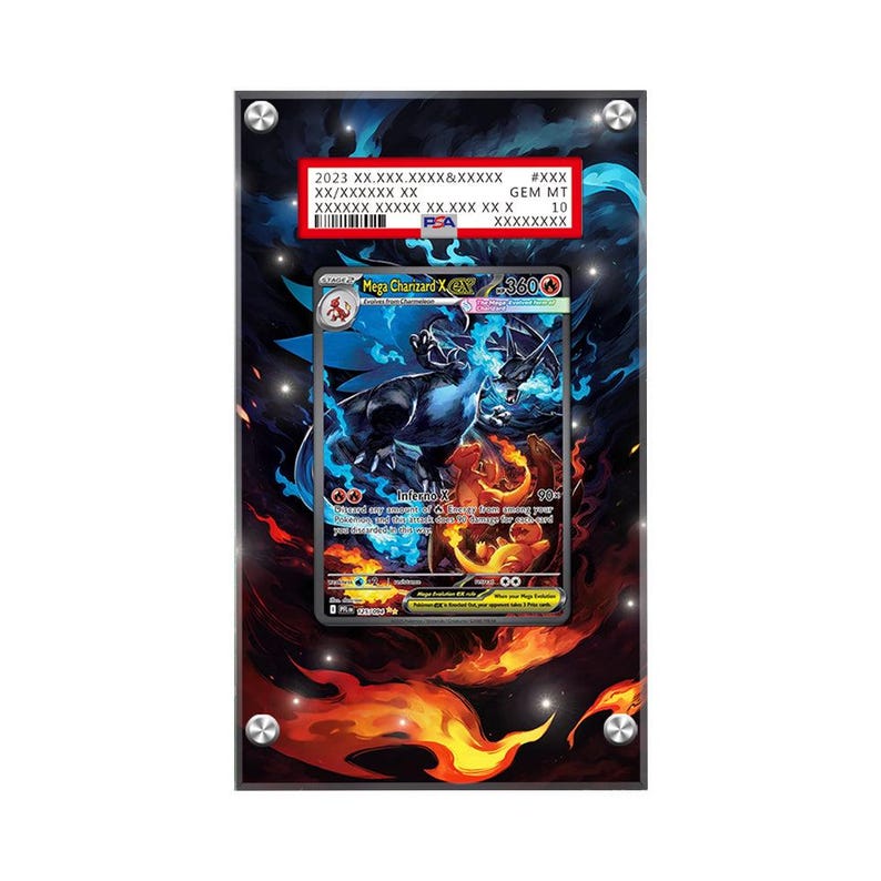 Mega Charizard X 110/080 - Pokémon PSA Extended Artwork Protective Card Display Case image 1