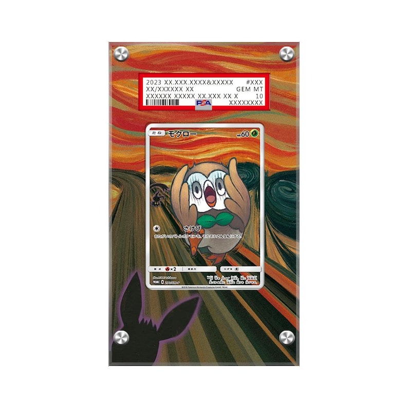 Rowlet 290/SM-P SCREAM Munch - Pokémon PSA Extended Artwork Protective Card Display Case image 1