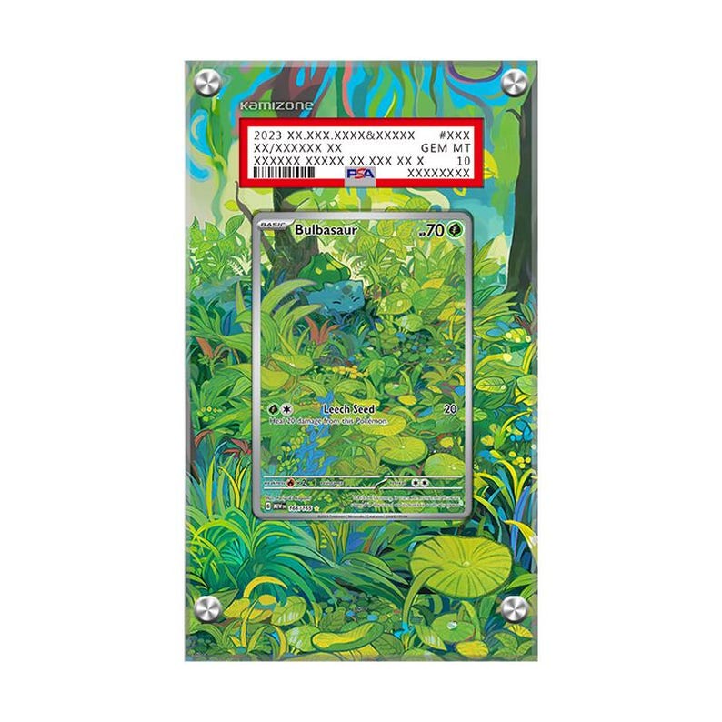 Bulbasaur 166/165 - Custodia protettiva per carte con artwork esteso Pokémon PSA immagine 1