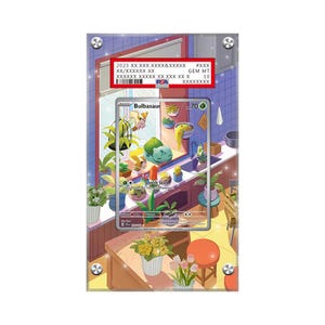 Bulbasaur - 143/142 - Estuche protector de cartas con ilustraciones extendidas de Pokémon PSA