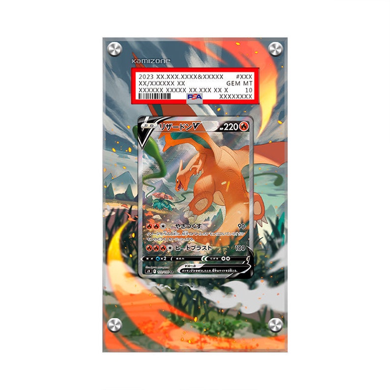 Estuche protector para tarjetas Charizard V 154/172 (exhibición extendida de ilustraciones de Pokémon PSA) imagen 1