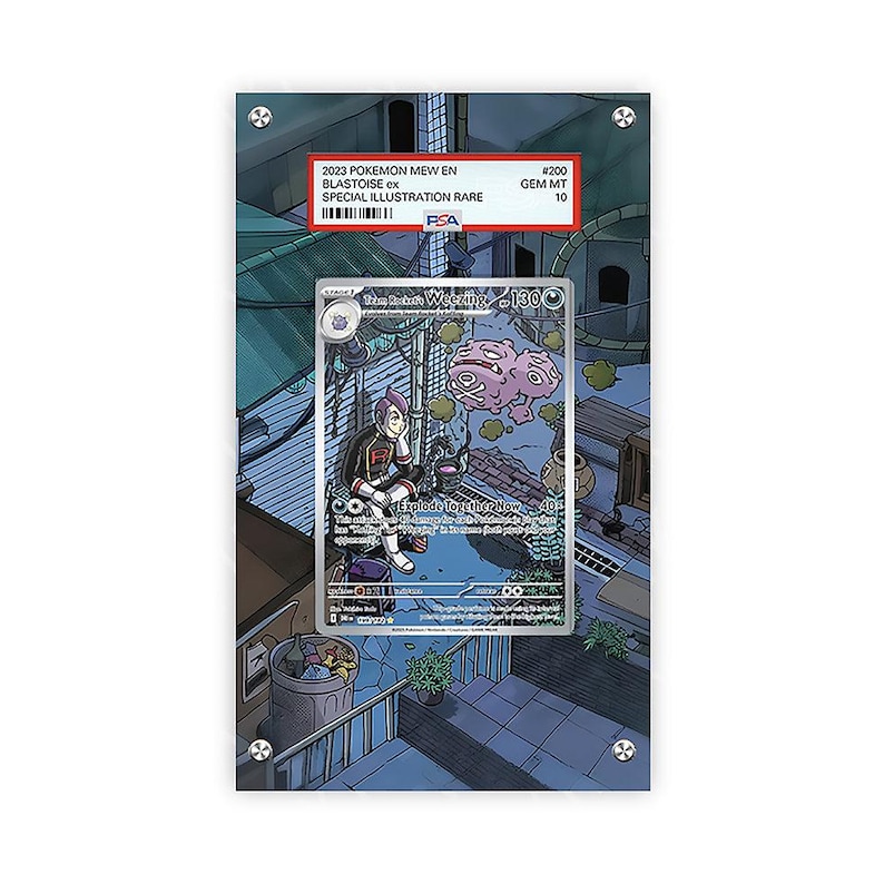 Team Rockets Weezing 199/182 - Pokémon PSA Extended Artwork Protective Card Display Case image 1
