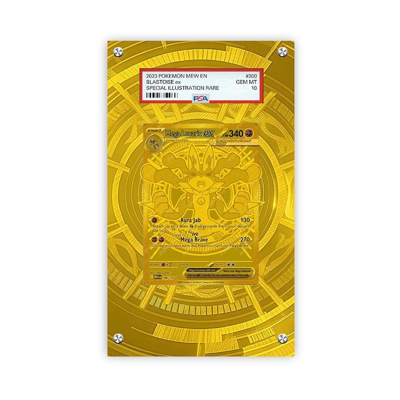 Mega Lucario ex 188/132 - Pokémon PSA Extended Artwork Protective Card Display Case image 1