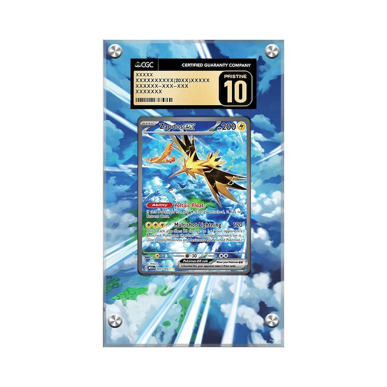 Zapdos 202/165 - Pokémon CGC Extended Artwork Protective Card Display Case image 1