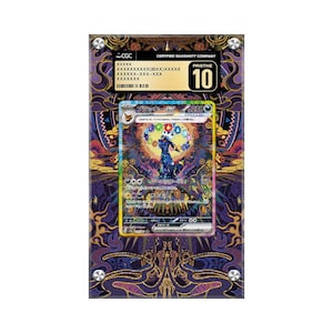 May include: A graded trading card encased in a protective holder. The card features a colorful illustration of a character with Japanese text. The holder has a black and gold design with the text "CERTIFIED GUARANTY COMPANY" and a "PRISTINE 10" grade.