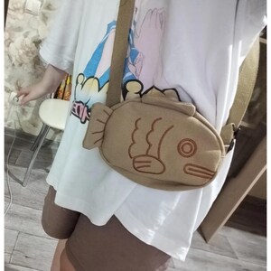 Bolsa transversal Taiyaki feita à mão, porta-moedas, bolsa feminina, bolsa de ombro kawaii