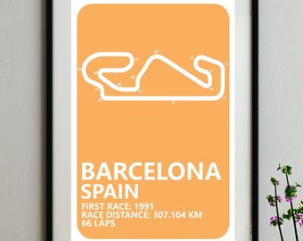 F1 Barcelona Grand Prix Circuit, Formula 1 Spain GP Printable Poster, Spain GP Printable Art, F1 2025 Barcelona Circuit Digital Download