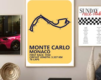 Monaco GP Formula 1 Printable Poster, F1 Monaco Grand Prix Digital Download, Monaco GP, 2025 Monaco Circuit Digital Download, Motorsports