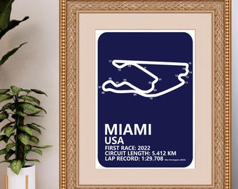 F1 Miami Grand Prix, Formula 1 Motorsports Printable Poster, Miami GP Printable Art, F1 2025 Miami Circuit Digital Download, Motorsports Art