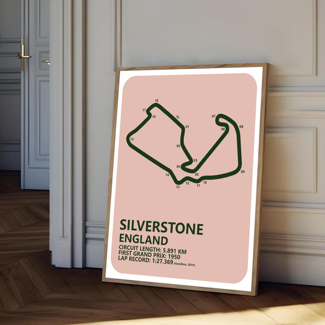Silverstone Print F1 Silverstone Grand Prix Circuit, Formula 1 Silverstone GP Printable ...
