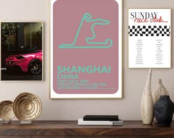 Formula 1 Shanghai GP Digital Artwork, F1 China Grand Prix Printable Poster, Shanghai GP Digital Download, Motorsports Printable Art, F1 Art