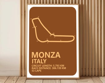 F1 Monza Grand Prix Circuit, Formula 1 Italian GP Printable Poster, Monza GP Printable Art, F1 Monza Circuit Digital Download Art, Printable