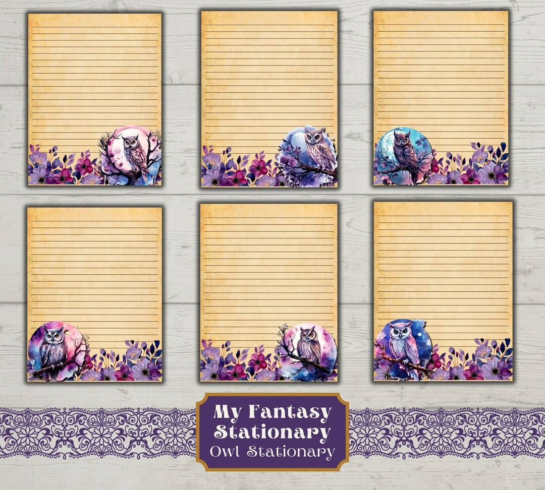 Printable Stationary Gothic Owl Stationary Printable Owl - Etsy