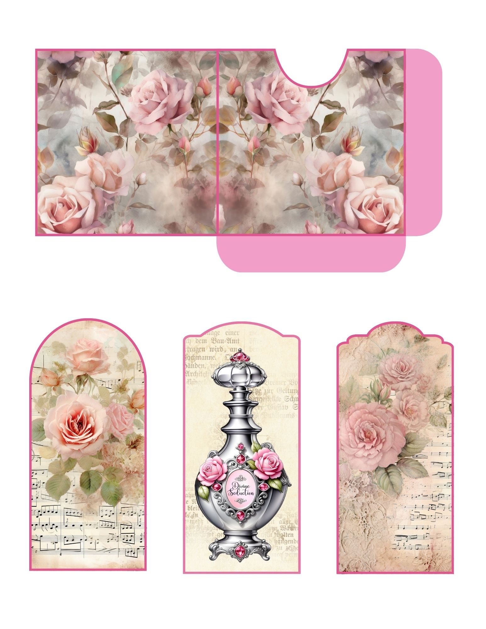 Rose Printable Pockets and Tags, Junk Journal Ephemera, Loaded Pocket ...