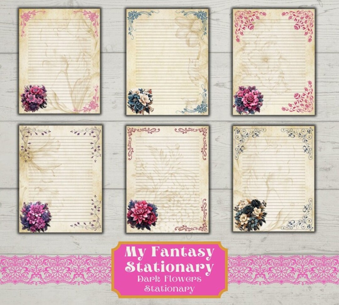 Printable Stationary Flower Writing Paper Flower Stationery - Etsy