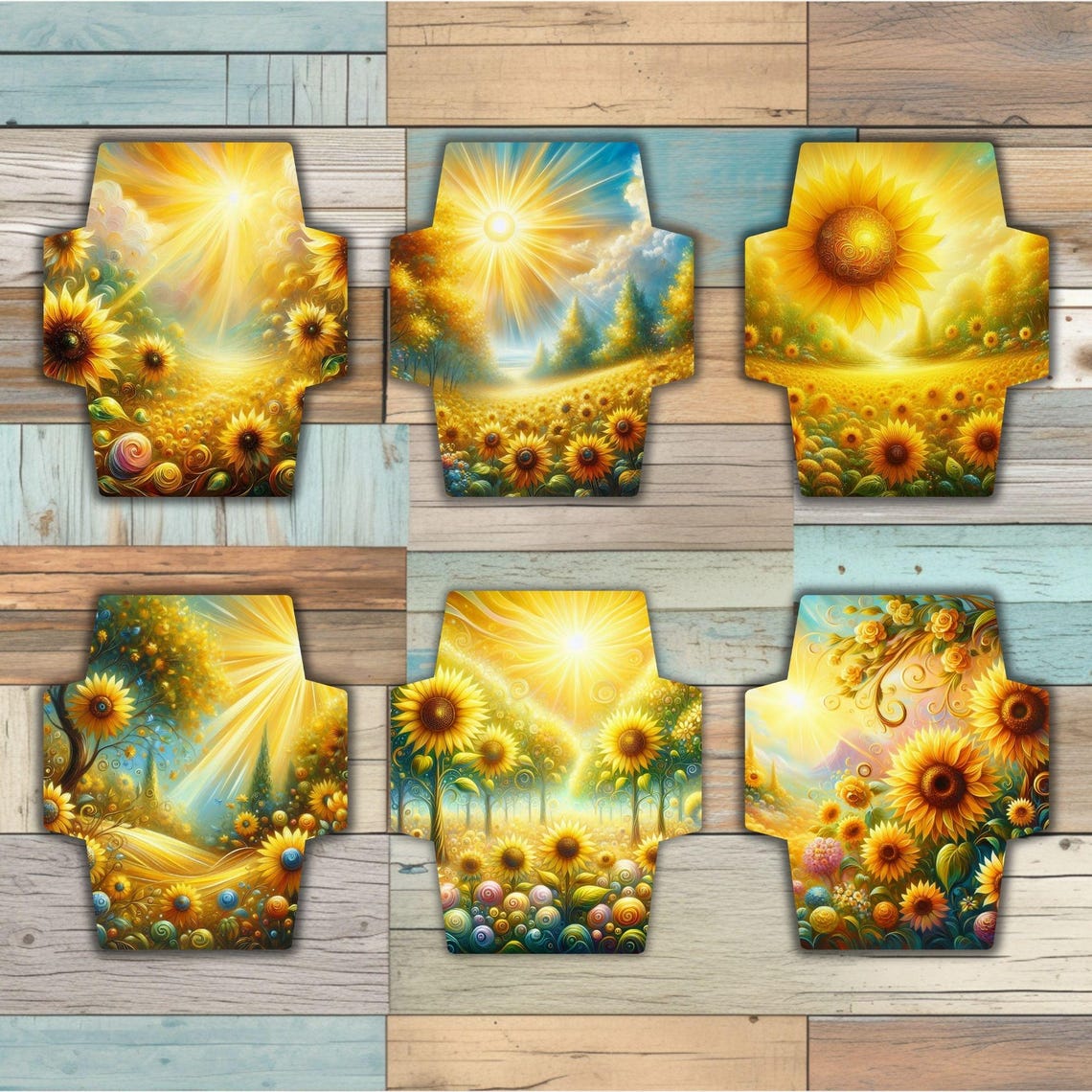 Sunflower Garden Printable Envelopes, Gift for Her, Floral Stationery ...