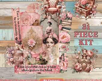 Victorian Women Pocket Tags, Junk Journal Ephemera (Digital Download)