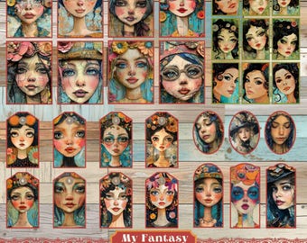 Éphémères vintage pour femmes : étiquettes et cartes de visite indésirables (imprimables)