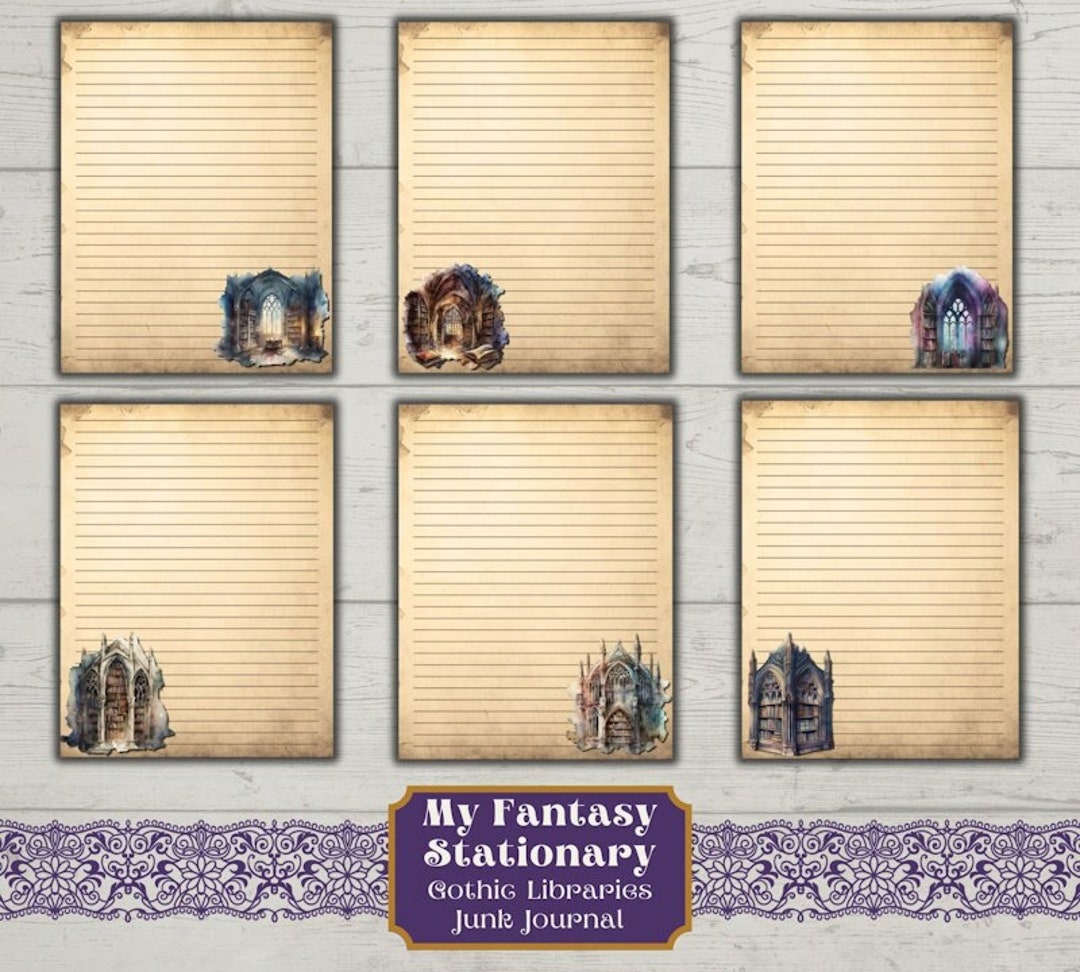 Gothic Stationery Libraries Printable Stationery Dark - Etsy