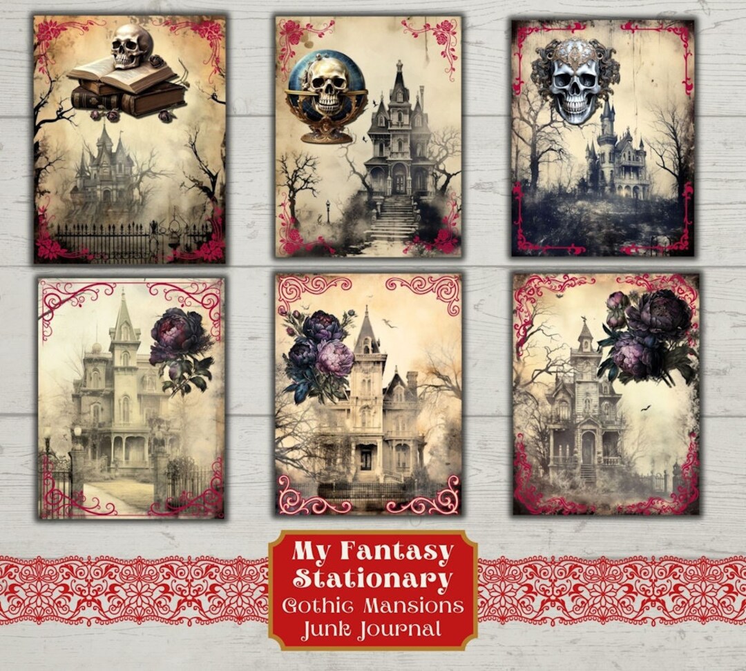 Printable Junk Journal Gothic Mansions Junk Journal Gothic - Etsy