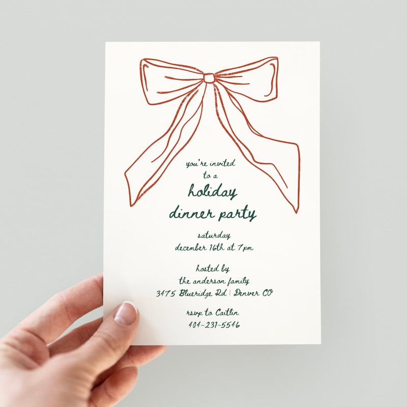 Bow Invitations Etsy
