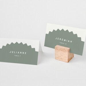 CARTÕES DE LUGAR Retro Pacifica Wes Anderson, cartões de lugar modernos para impressão, papel de carta de casamento editável, modelo Canva, cartões de lugar dobrados e planos